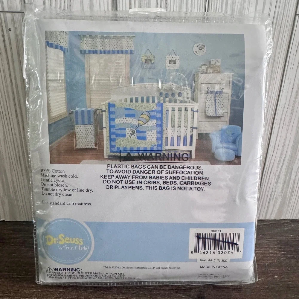 Dr Seuss Oh the Places Youll Go Fitted Crib Sheet Trend Lab Cotton Dots 2012